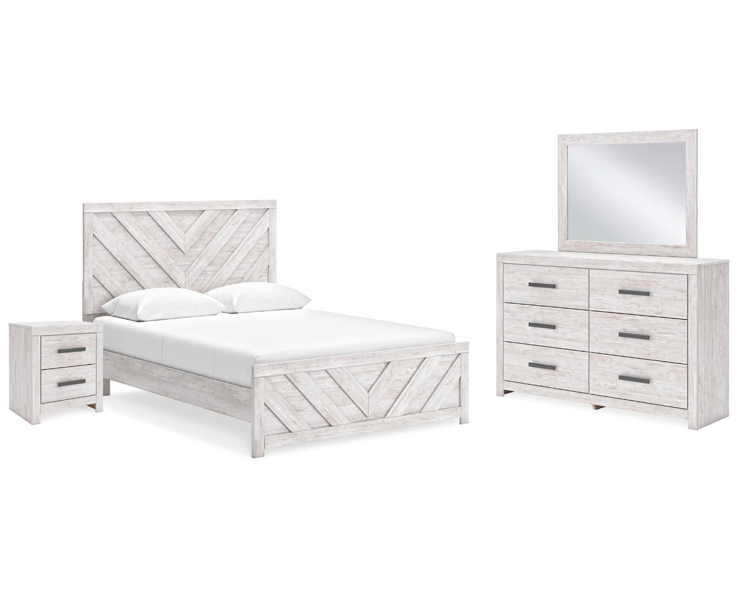 Cayboni Queen Panel Bed, Dresser, Mirror and Nightstand