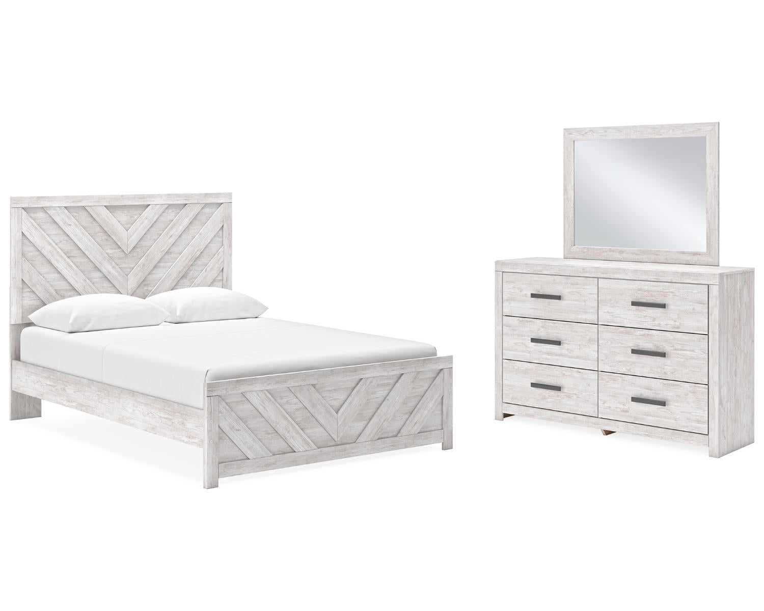 Cayboni Queen Panel Bed, Dresser and Mirror
