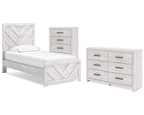 Cayboni Twin Panel Bed, Dresser and Chest