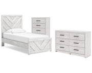 Cayboni Twin Panel Bed, Dresser and Chest