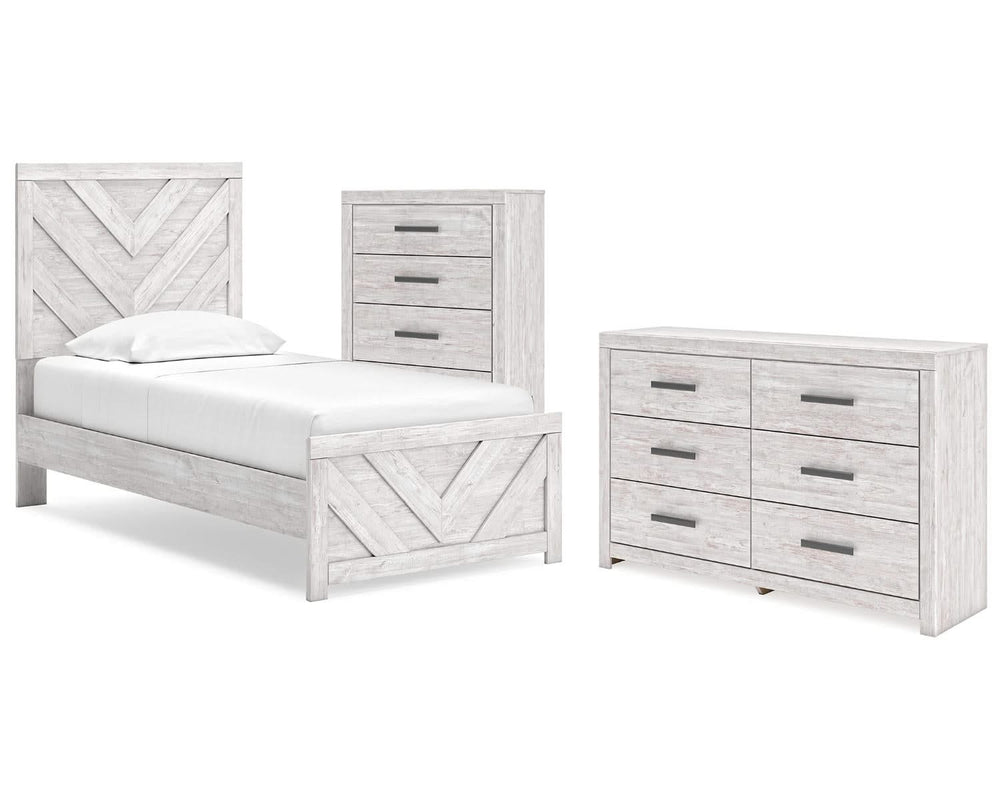 Cayboni Twin Panel Bed, Dresser and Chest