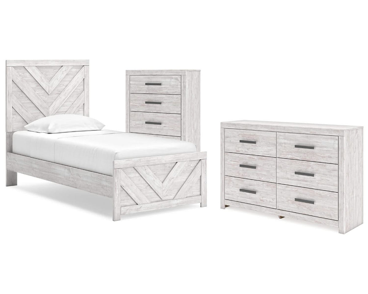 Cayboni Twin Panel Bed, Dresser and Chest