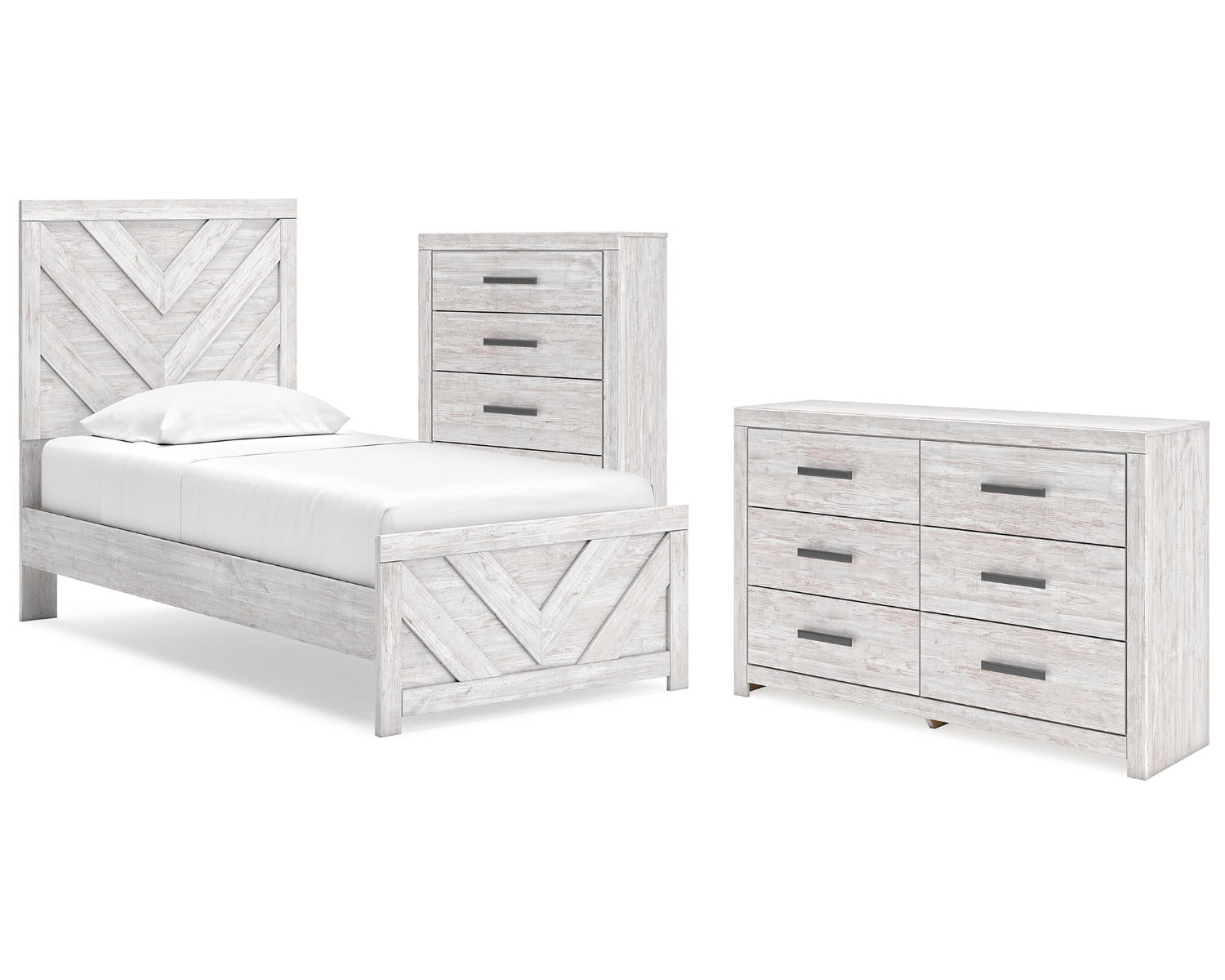 Cayboni Twin Panel Bed, Dresser and Chest
