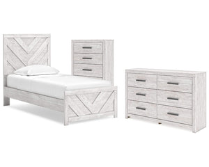 Cayboni Twin Panel Bed, Dresser and Chest