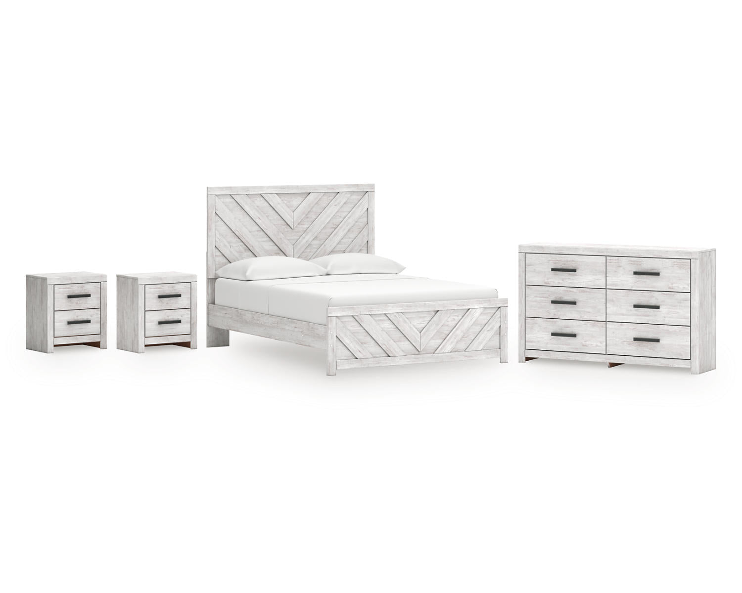 Cayboni Queen Panel Bed, Dresser and 2 Nightstands