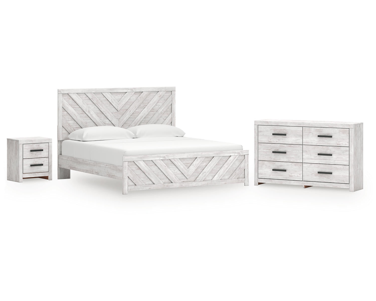 Cayboni King Panel Bed, Dresser and Nightstand