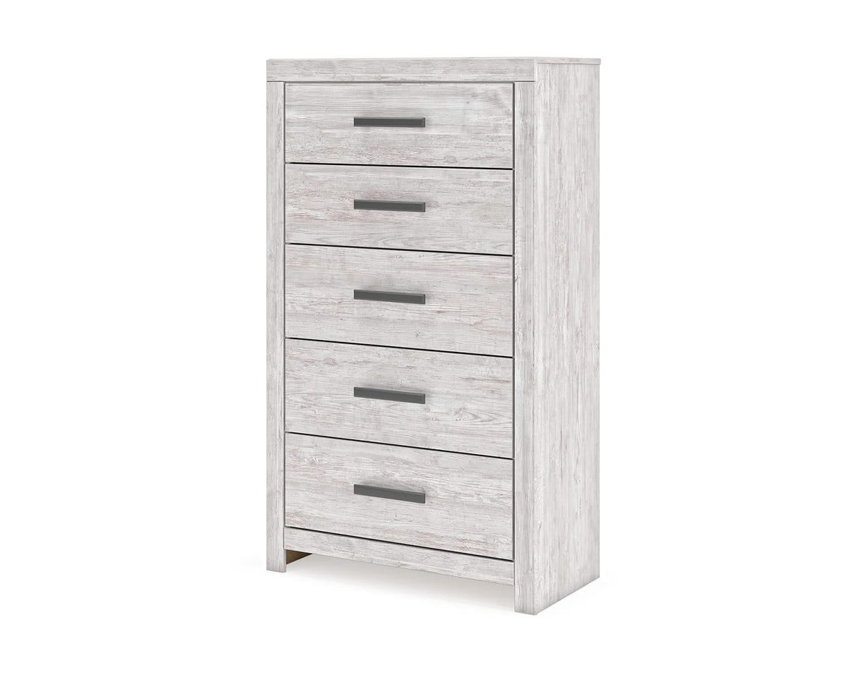 Cayboni King Panel Bed, Dresser, Mirror, Chest and 2 Nightstands