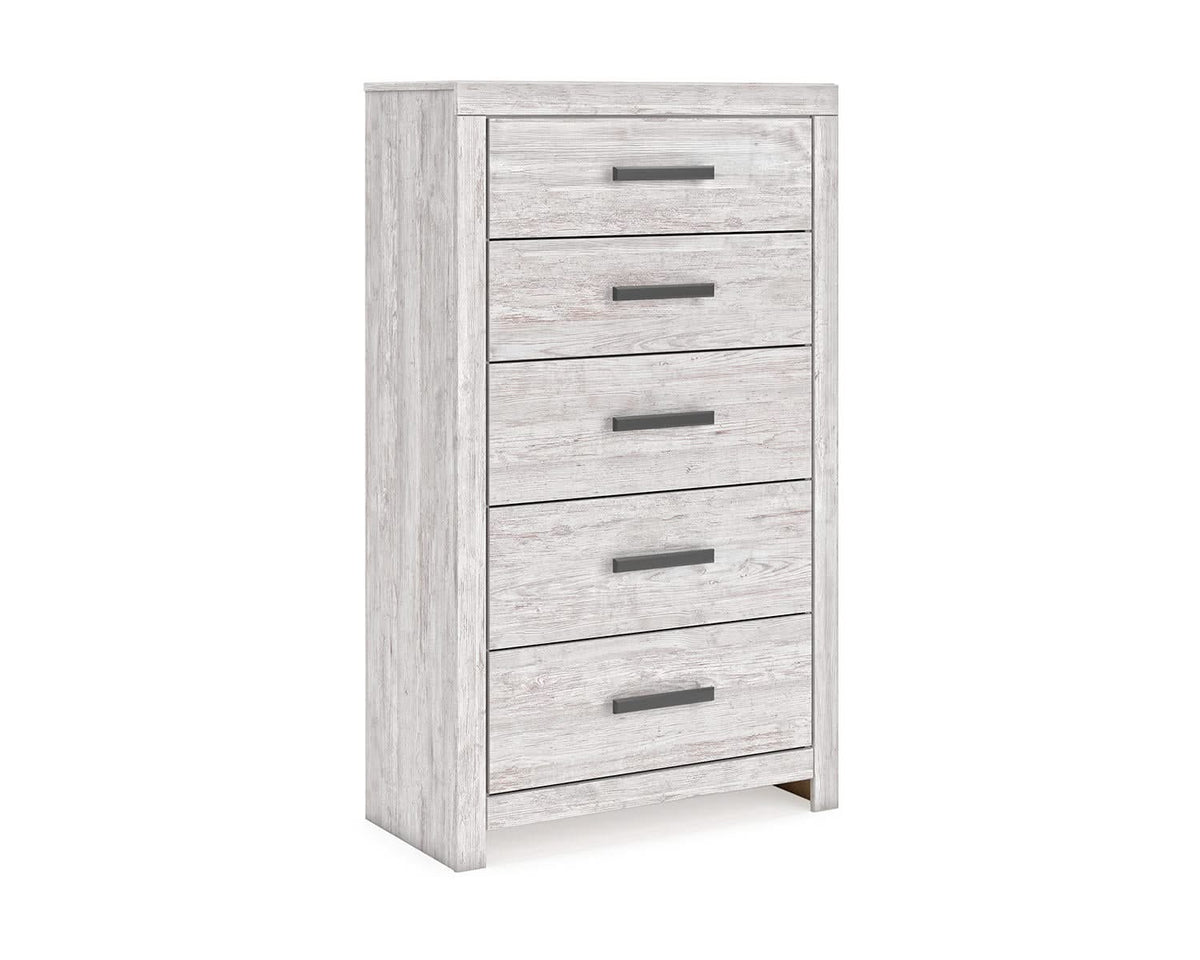 Cayboni King Panel Bed, Dresser, Mirror, Chest and 2 Nightstands