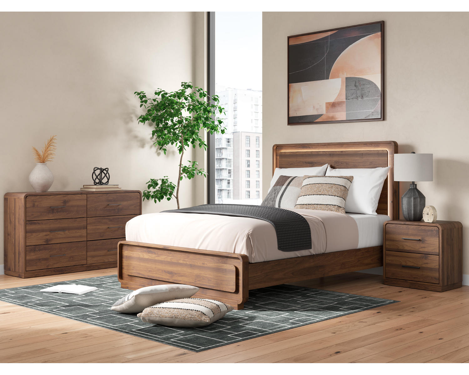 Fortlorn Queen Panel Bed, Dresser and Nightstand