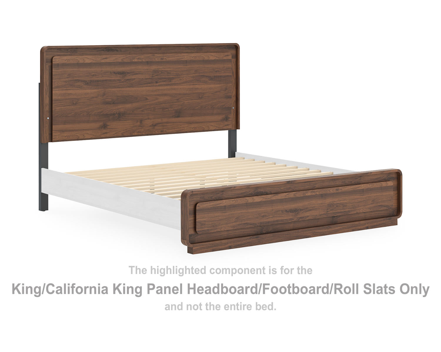 Fortlorn King/California King Panel Headboard/Footboard/Roll Slats