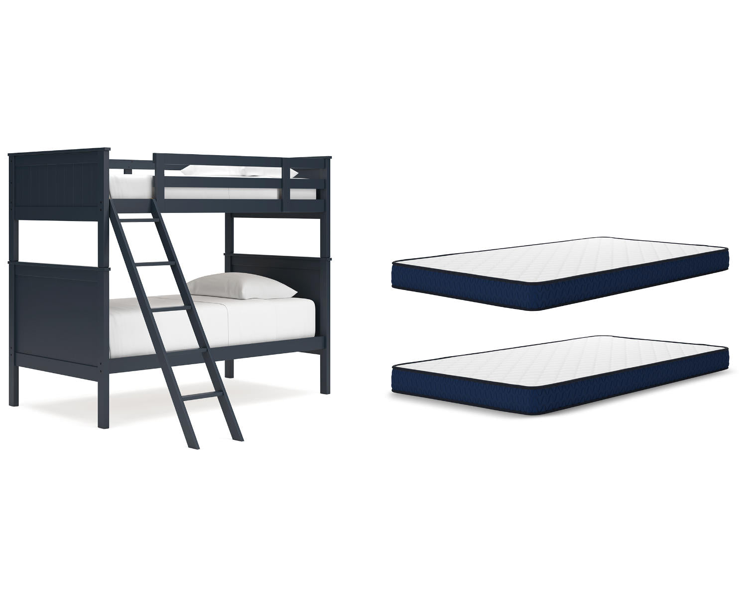 Nextonfort Twin over Twin Bunk Bed with Mattresses