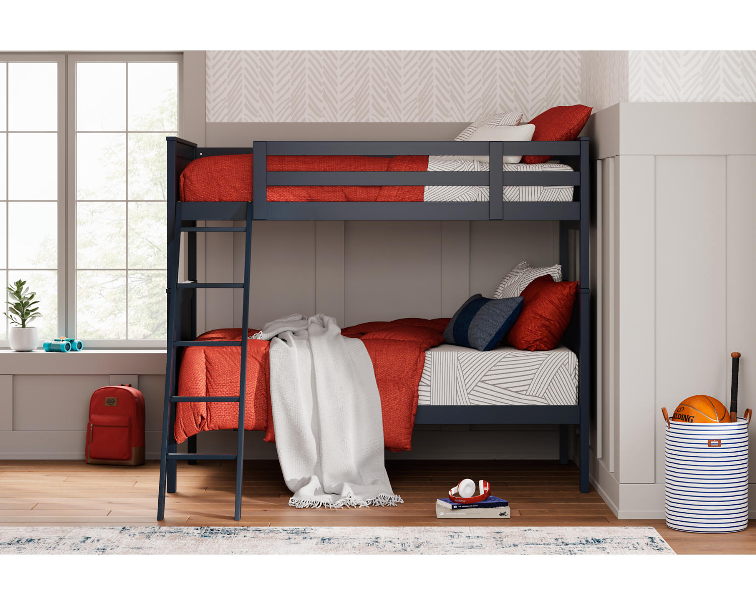 Nextonfort Twin over Twin Bunk Bed with Mattresses