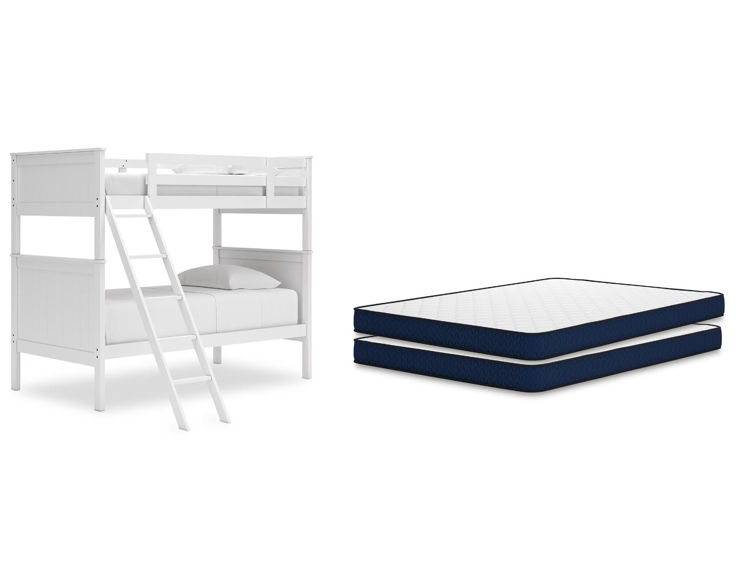 Nextonfort Twin over Twin Bunk Bed and 2 Twin Mattresses