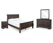 Leewarden Full Sleigh Bed, Dresser, Mirror and Nightstand