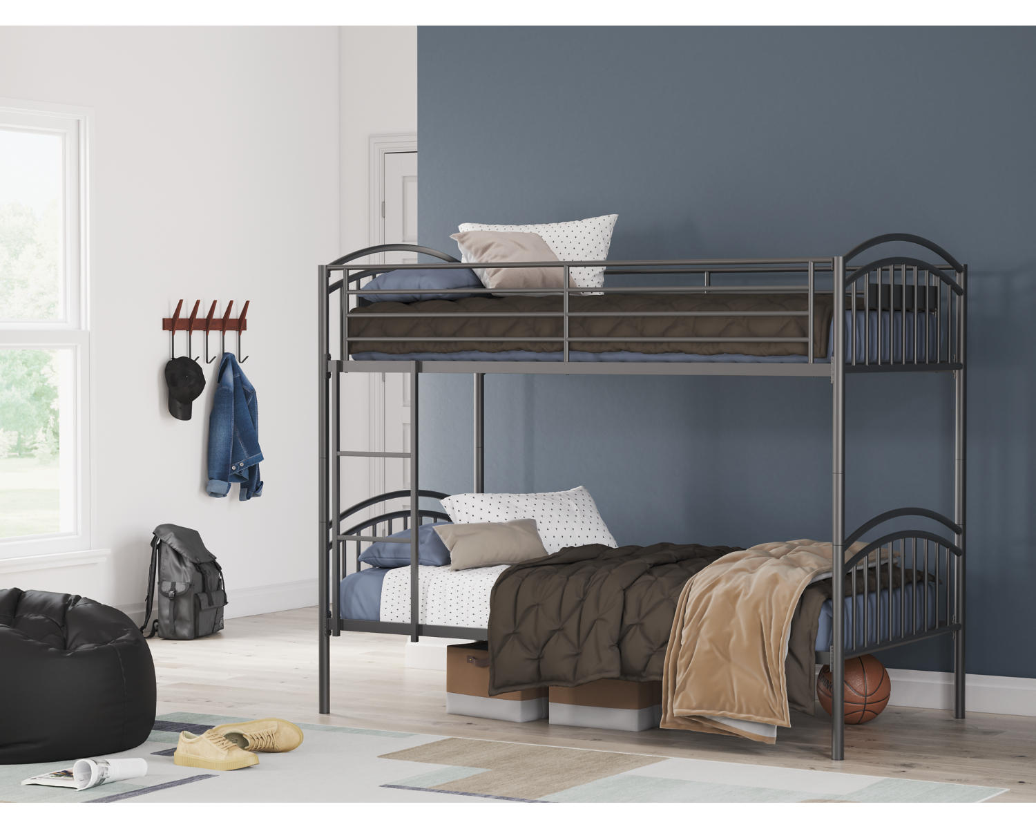 Lanceburg Twin over Twin Bunk Bed and 2 Mattresses