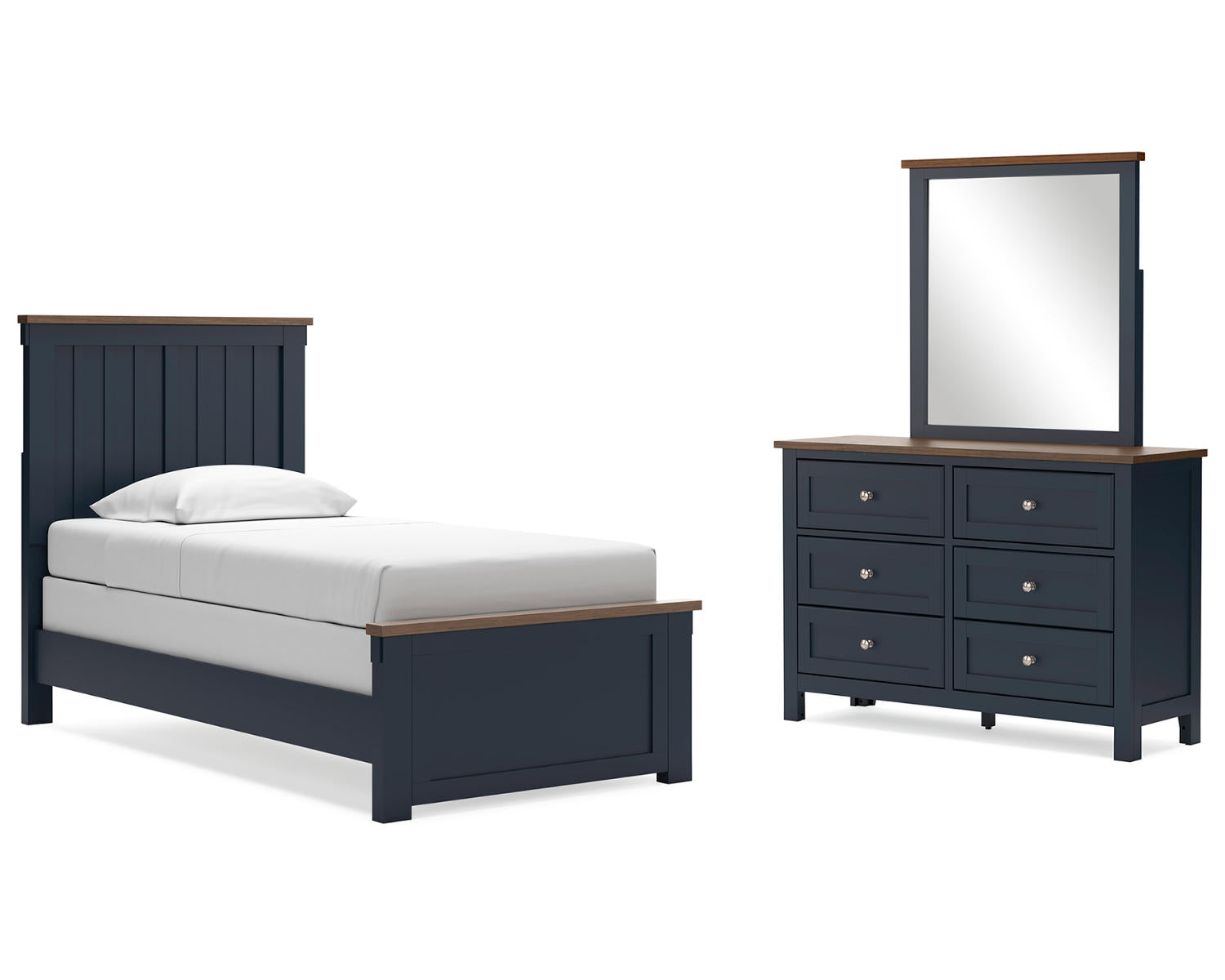 Landocken Twin Panel Bed, Dresser and Mirror