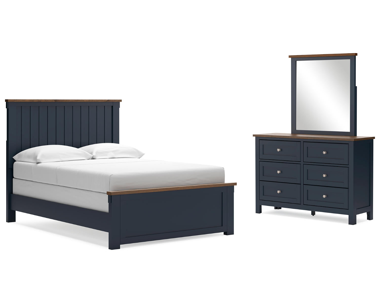 Landocken Full Panel Bed, Dresser and Mirror