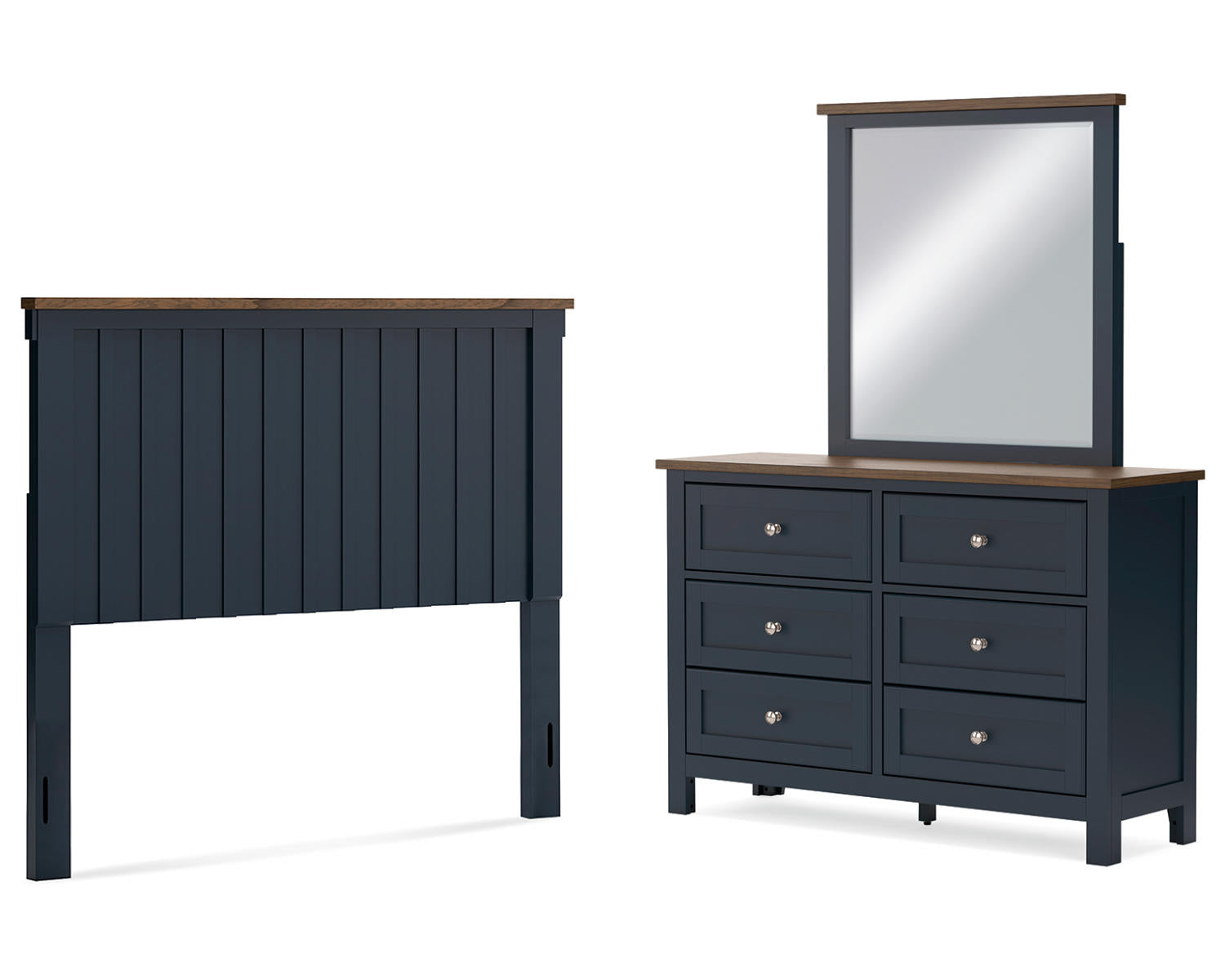 Landocken Full Panel Headboard, Dresser and Mirror