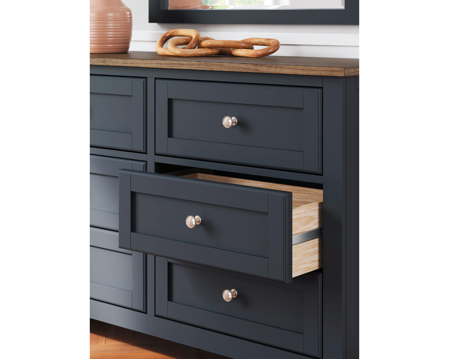 Landocken Full Panel Headboard, Dresser and Mirror