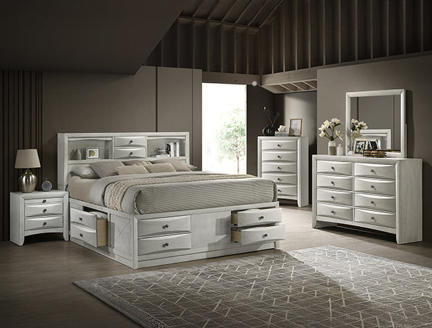 SETB4255 EMILY KING STORAGE WHITE BEDROOM