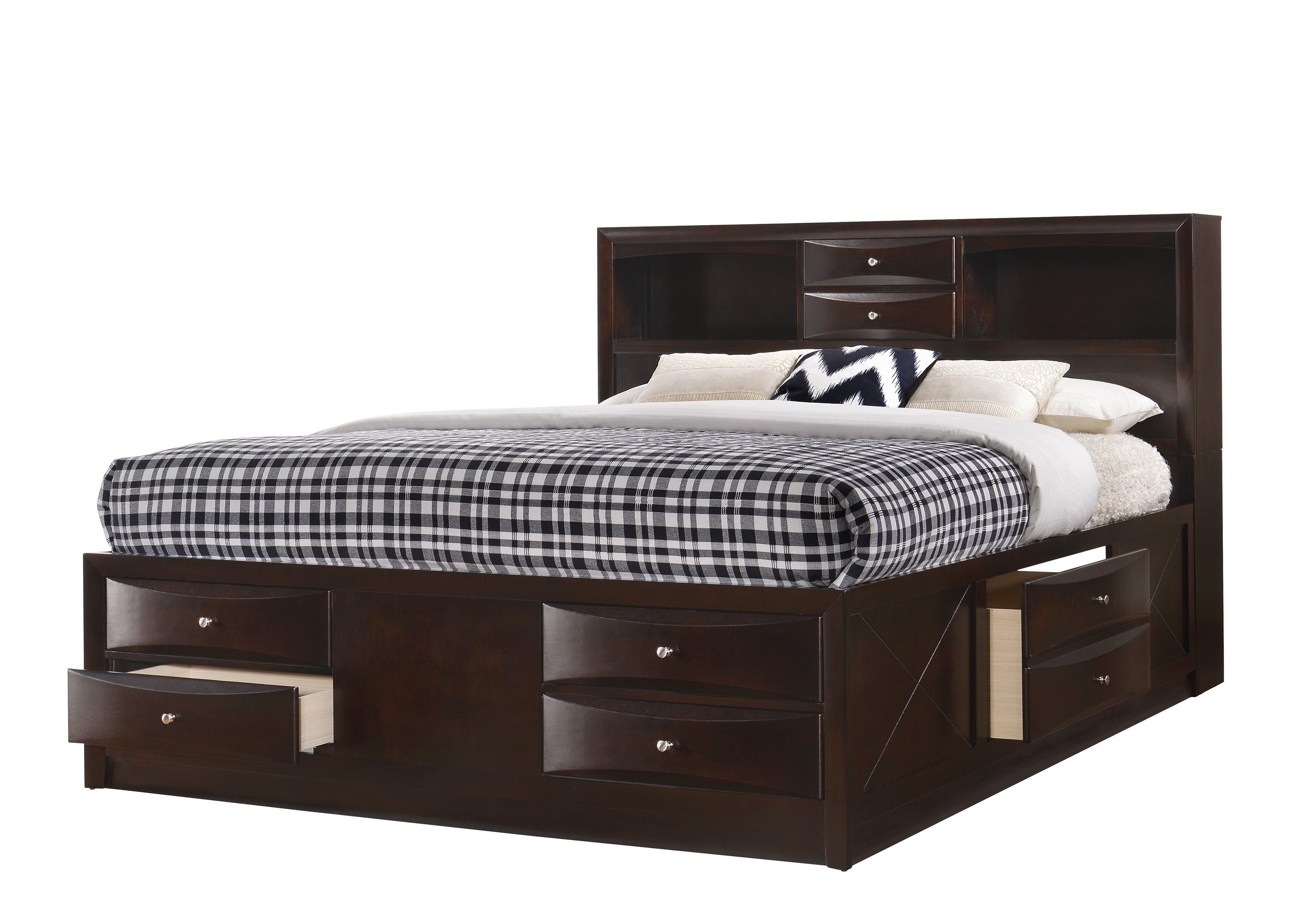 SETB4265 EMILY QUEEN STORAGE DARK CHERRY BEDROOM