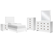 Binterglen Twin Panel Bed, Dresser, Mirror, Chest and 2 Nightstands
