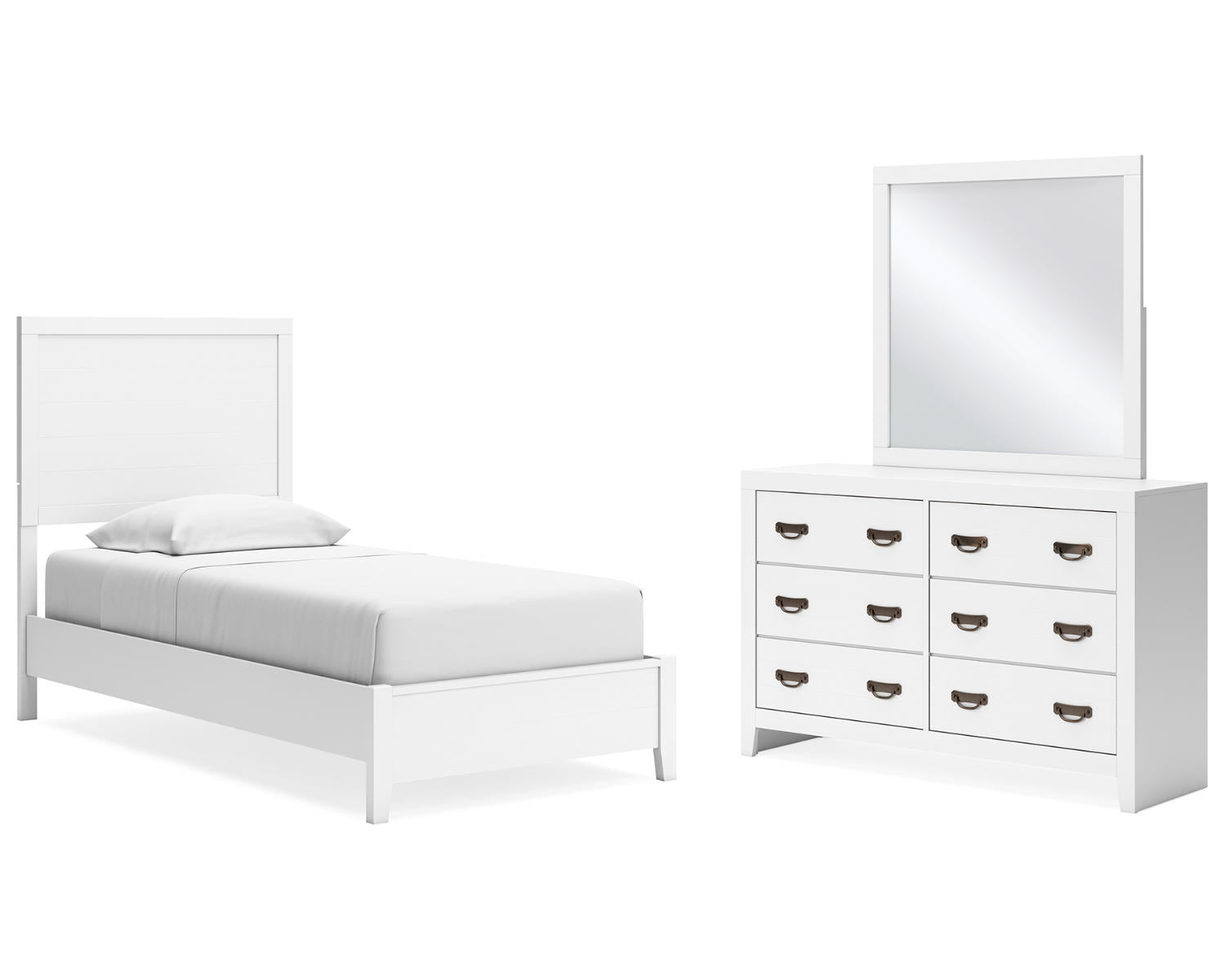 Binterglen Twin Panel Bed, Dresser and Mirror