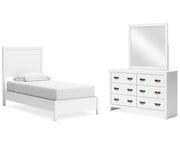 Binterglen Twin Panel Bed, Dresser and Mirror