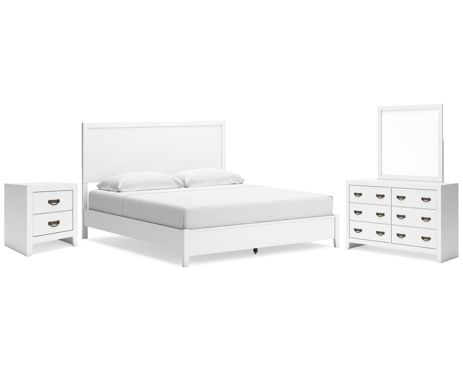 Binterglen King Panel Bed, Dresser, Mirror and Nightstand