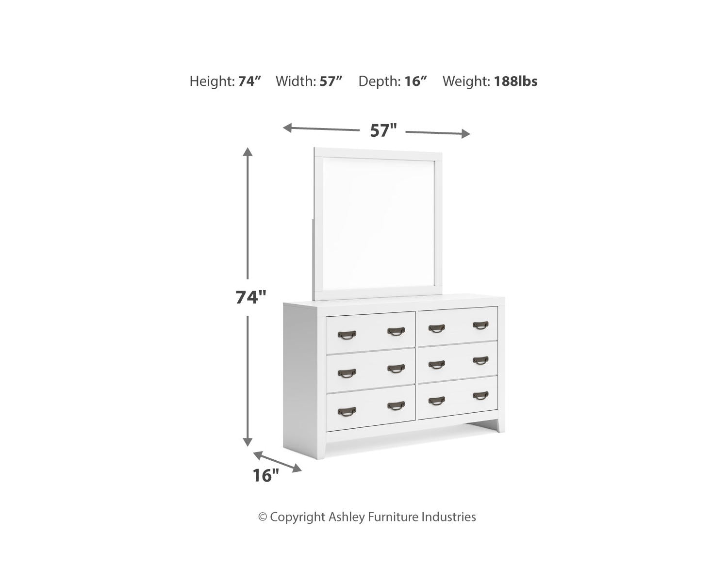 Binterglen Full Panel Bed, Dresser and Mirror