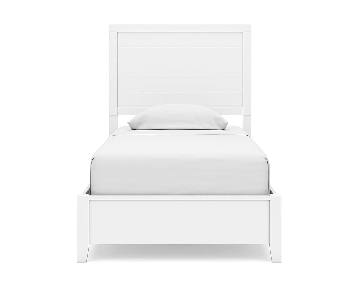 Cama doble con paneles, cómoda y espejo Binterglen