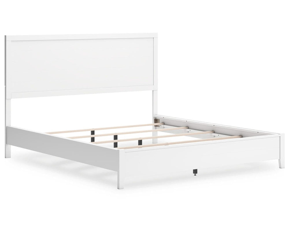 Cama California King con paneles, tocador y espejo Binterglen