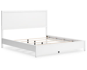 Cama California King con paneles, tocador y espejo Binterglen