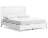 Cama California King con paneles, tocador y espejo Binterglen