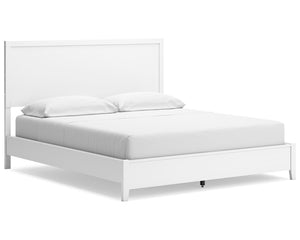 Cama California King con paneles, tocador y espejo Binterglen