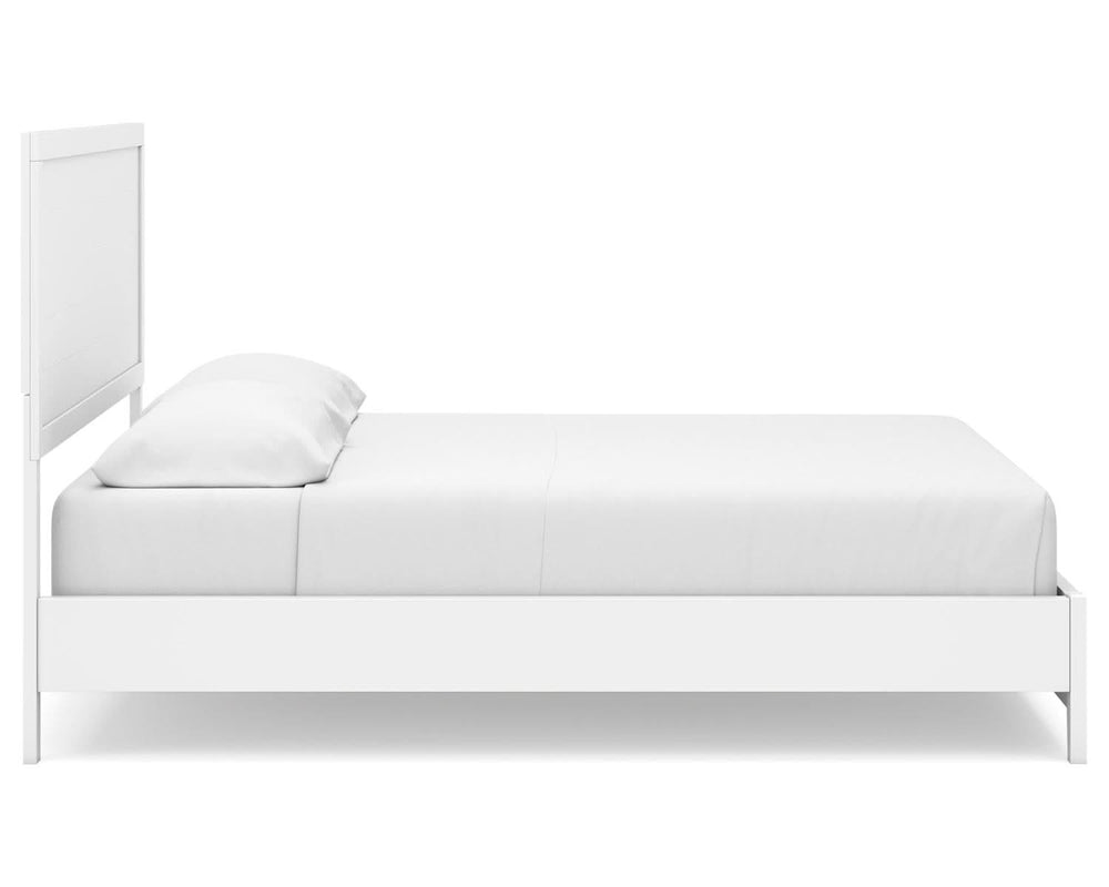 Cama California King con paneles, tocador y espejo Binterglen