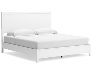 Cama King con paneles, cómoda y mesita de noche Binterglen