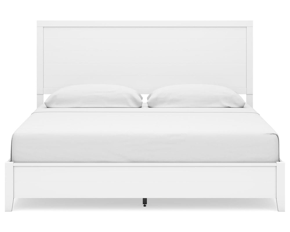 Cama King con paneles, cómoda y mesita de noche Binterglen