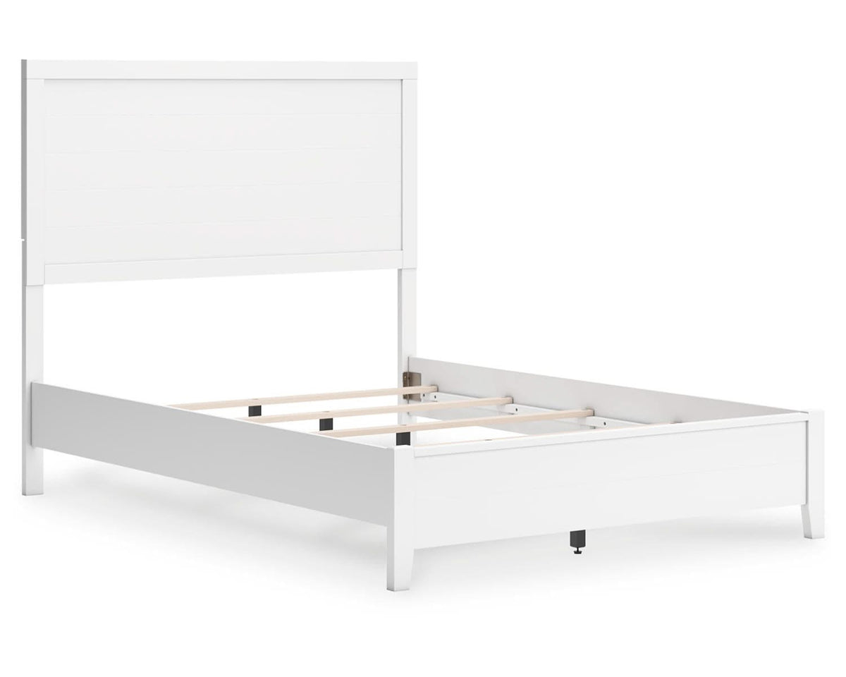 Cama completa Binterglen con panel, cómoda y espejo