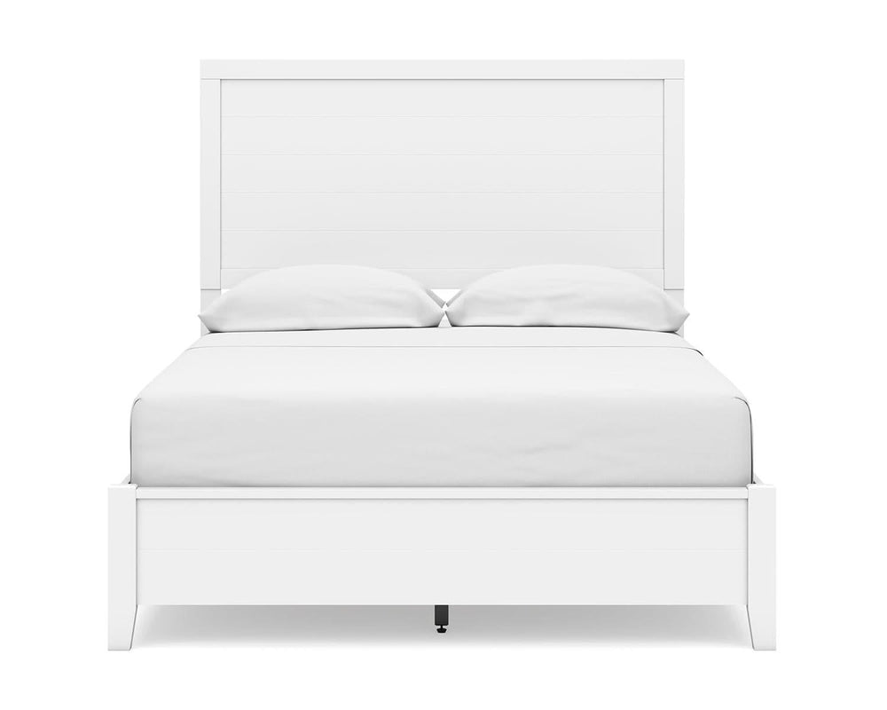 Cama completa Binterglen con panel, cómoda y espejo