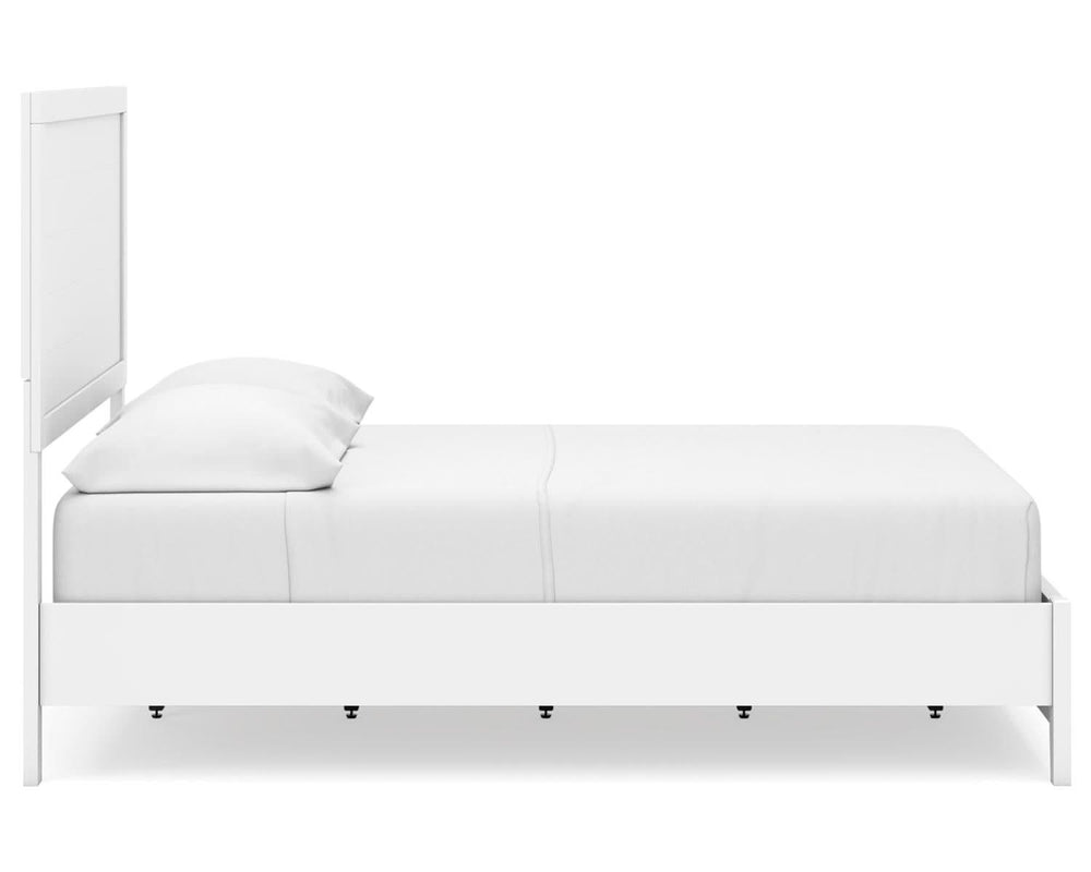 Cama completa Binterglen con panel, cómoda y espejo