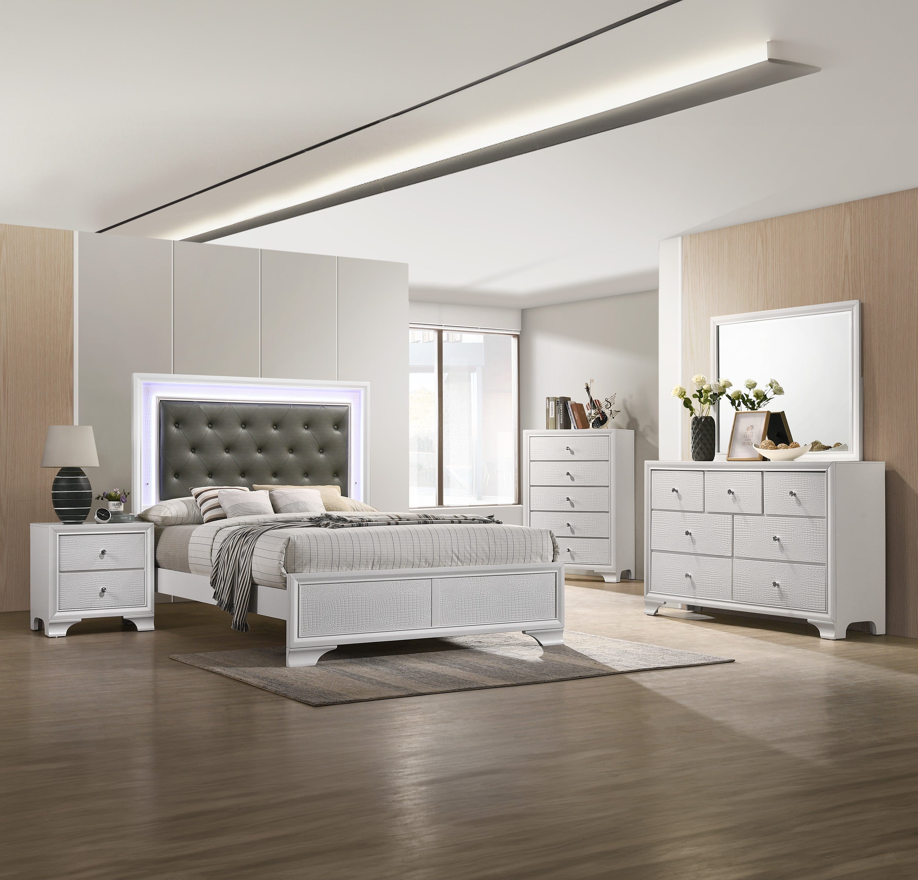 LYSSA FULL LED HB+FOOTBOARD FROST/OAT HB