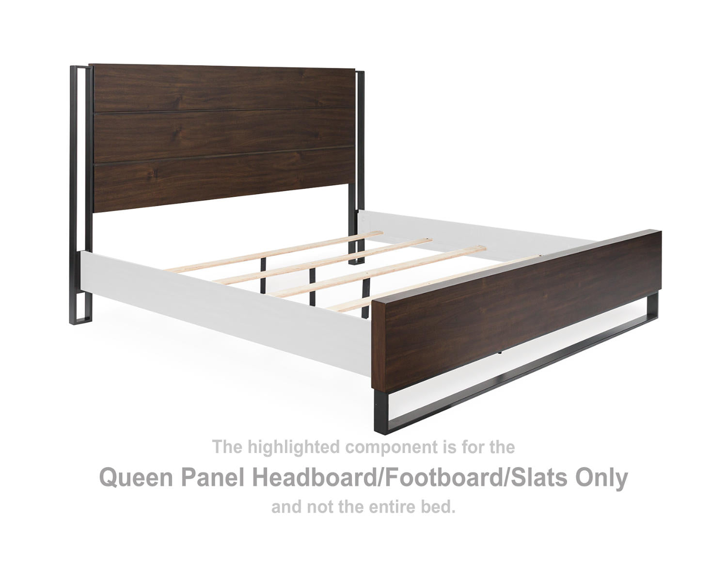 Zumbado Queen Panel Headboard/Footboard/Slats