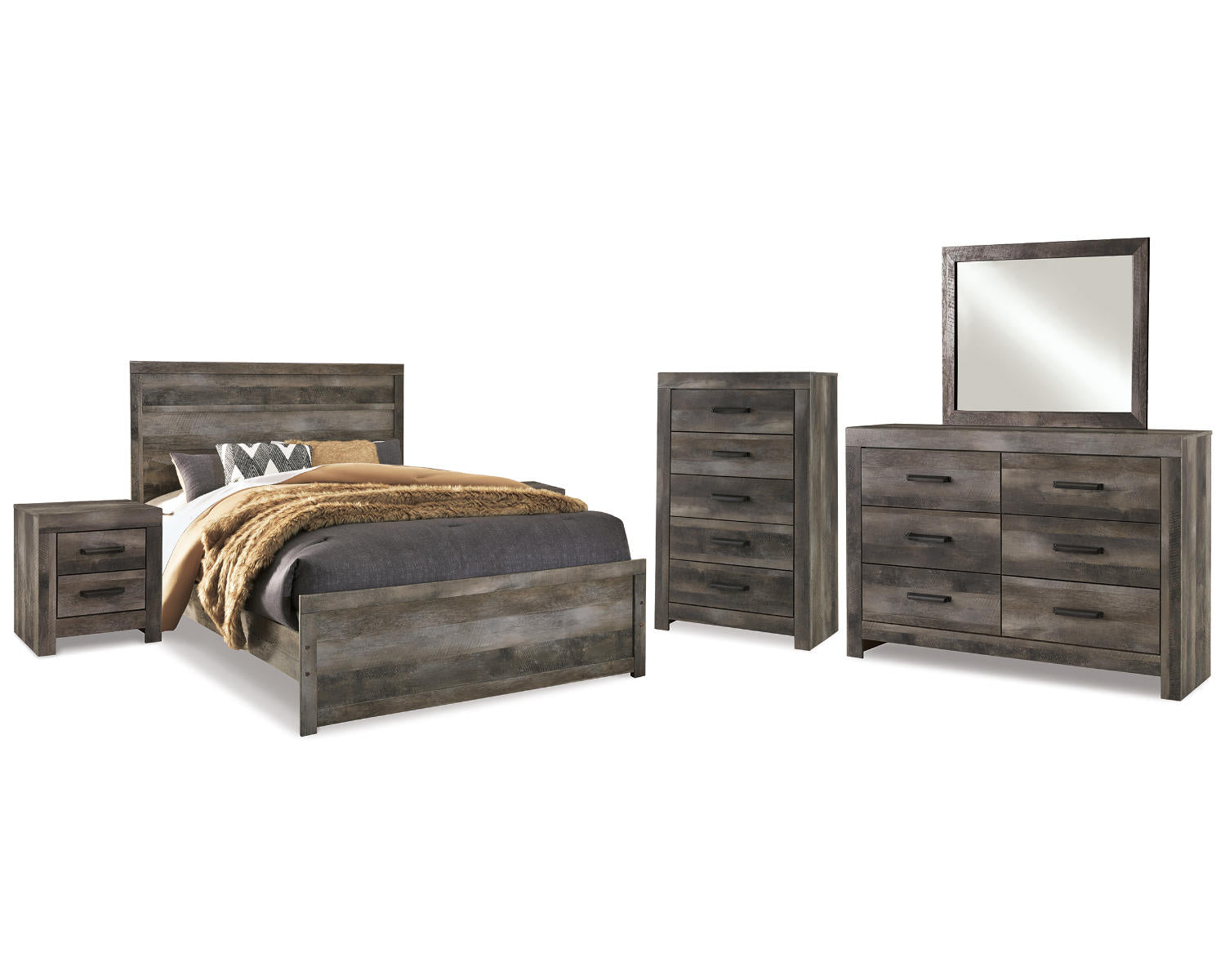 Wynnlow Queen Panel Bed, Dresser, Mirror, Chest and 2 Nightstands