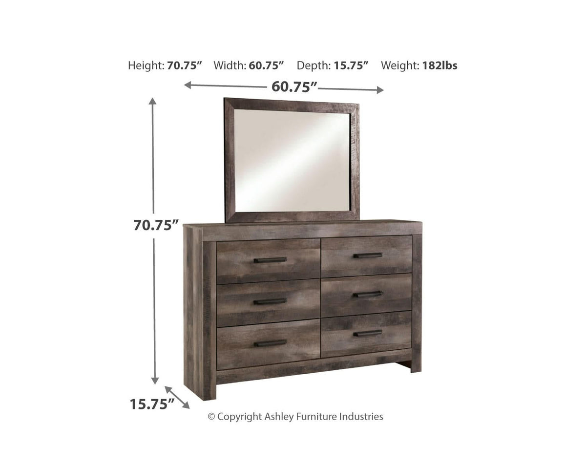 Wynnlow Queen Panel Bed with Mirrored Dresser and Nightstand