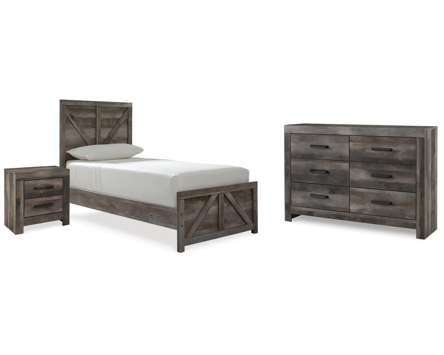 Wynnlow Twin Panel Bed, Dresser and Nightstand