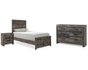 Wynnlow Twin Panel Bed, Dresser and Nightstand