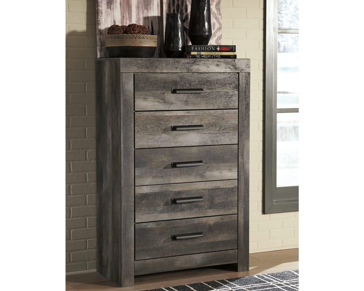 Cama y cómoda con paneles Wynnlow King Crossbuck
