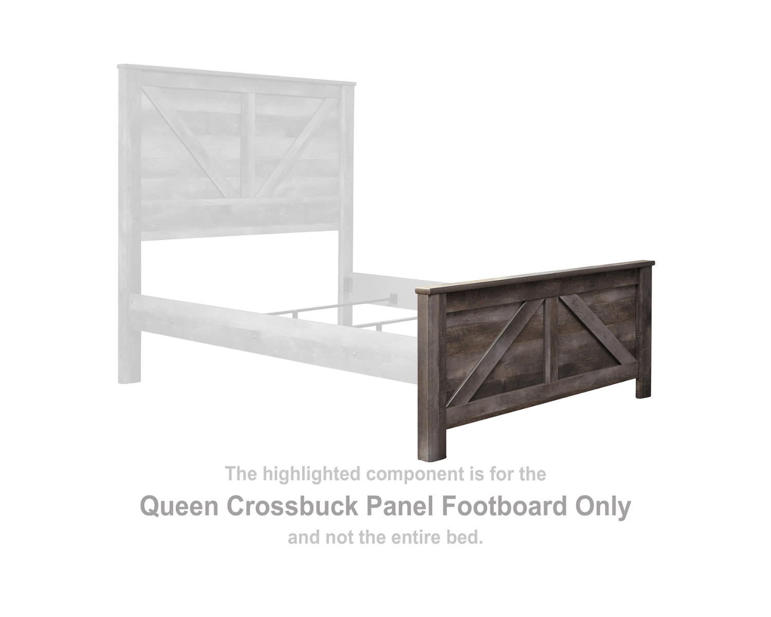 Wynnlow Queen Crossbuck Panel Footboard