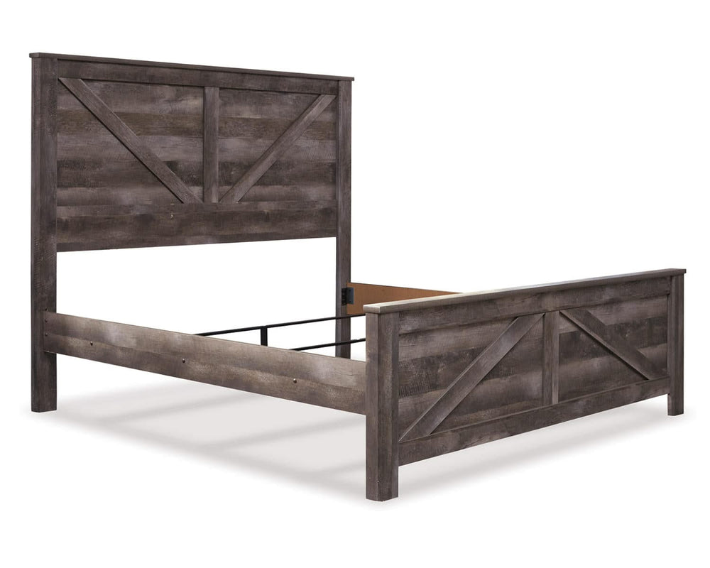 Cama y cómoda con paneles Wynnlow King Crossbuck
